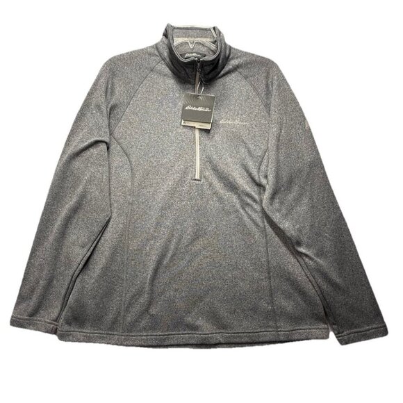 NWT Eddie Bauer First Ascent Jacket Women's Sz XL Gray 1/4 Zip Pullover Running - Picture 1 of 7